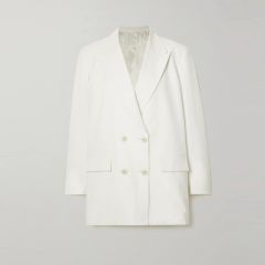 Oversized double-breasted twill blazer